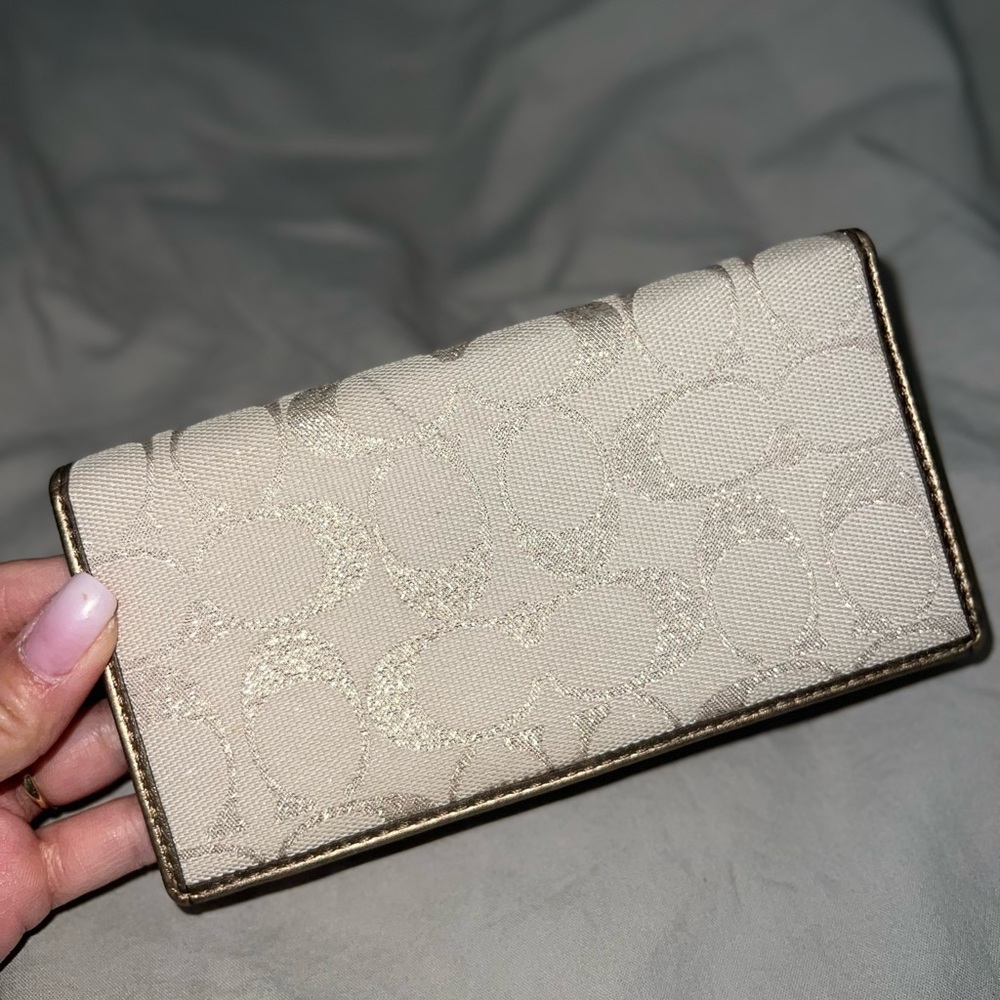 Elegant Cream Coach Women's Wallet